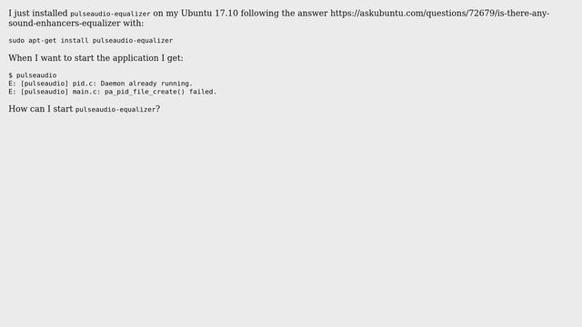 Ubuntu: How do I start pulseaudio-equalizer? смотреть онлайн