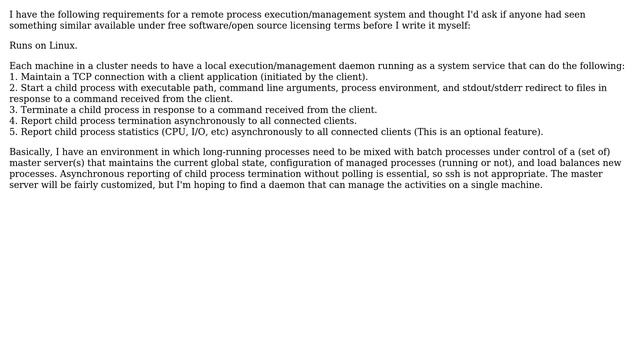 Free software/open source remote process execution and management system for linux? смотреть онлайн