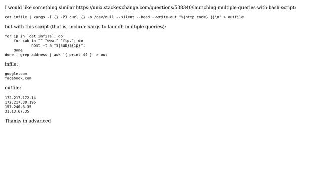 Unix & Linux: Bash to launching multiple queries with Xargs смотреть онлайн