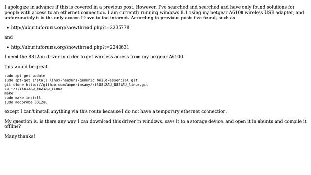 Ubuntu: driver 8812au install with NO ethernet access смотреть онлайн