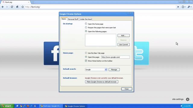 How to Set fav4.org to your default start page using Google Chrome смотреть онлайн