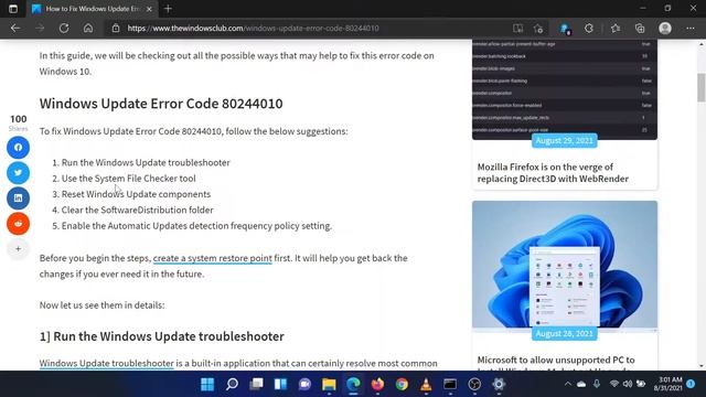 Fix Windows Update Error 0x80244010 смотреть онлайн