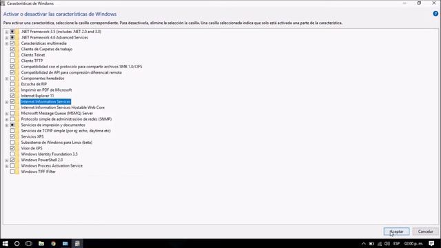 Como activar Internet Information Services en Windows 10 смотреть онлайн