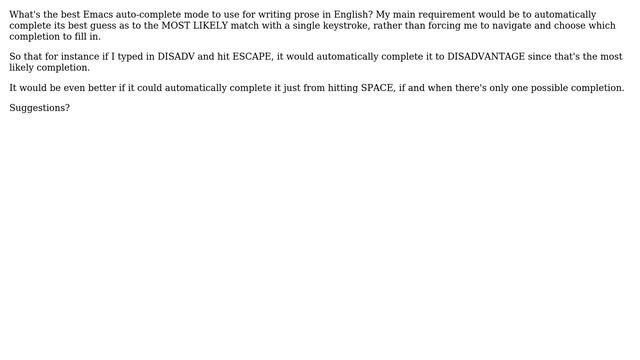 Unix & Linux: Which auto-complete mode to use for writing English in Emacs смотреть онлайн