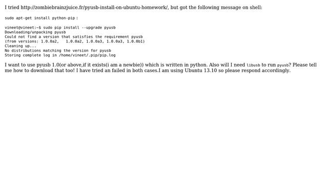 Ubuntu: Installing pyusb on ubuntu 13.10 смотреть онлайн