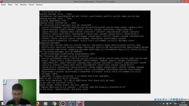 Tutorial Konfigurasi Mail dan Web Mail Server pada Debian 8., Menggunakan Oracle VirtualBox. смотреть онлайн