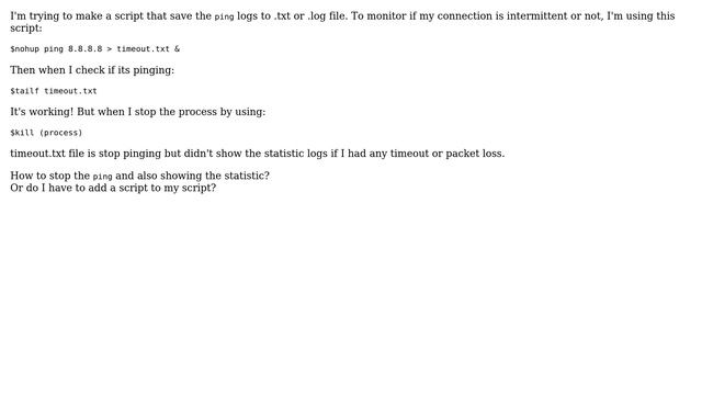 Unix & Linux: Continues Pinging to background, save logs and show statistics смотреть онлайн