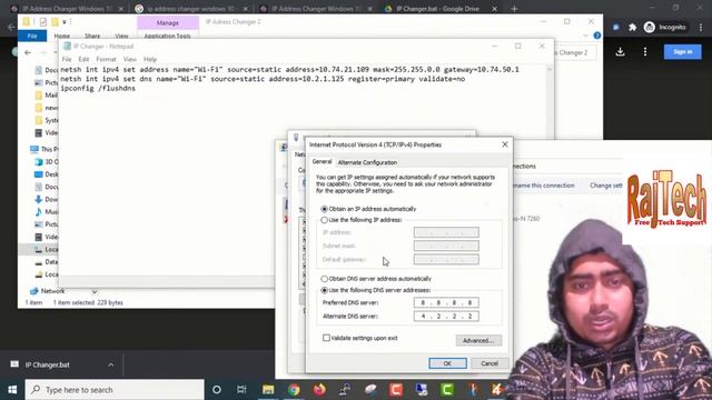 IP Address Changer Windows 10 | Set IP Adress Windows 10 in Hindi | RajTech | смотреть онлайн