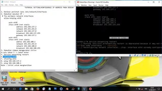 TUTORIAL KONFIGURASI IP ADDRESS PADA DEBIAN смотреть онлайн