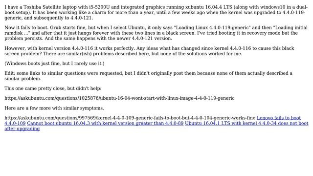 Boot failure with xubuntu 16.04.4 LTS after kernel upgrade to 4.4.0-119 and beyond (2 Solutions!!) смотреть онлайн