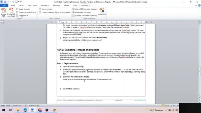 Lab - Exploring Processes, Threads, Handles, and Windows Registry смотреть онлайн