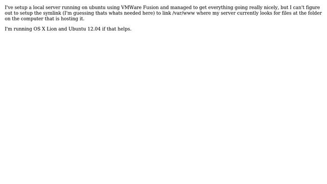 How to setup a symlink for /var/www on a local server to point at a folder on the host? смотреть онлайн