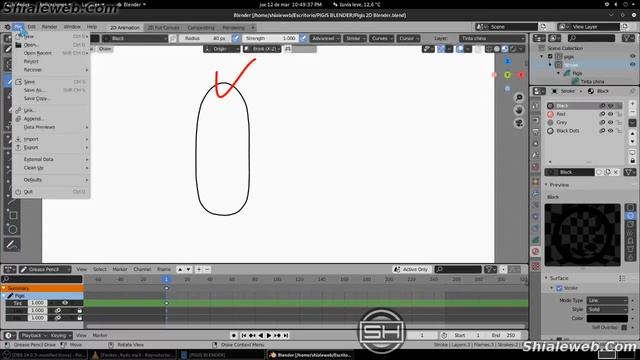 Animacion 2D En Blender linux fedora Primeras practicas modo principiante Dibujando 1 de varias смотреть онлайн