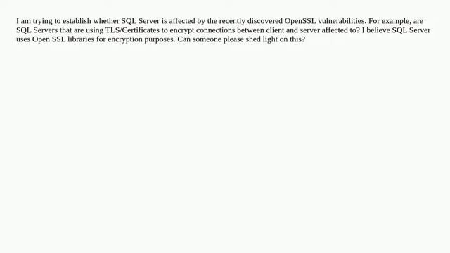 Is SQL Server affected by OpenSSL 3.0 Vulnerabilities: CVE 2022-3786 and CVE 2022-3602 смотреть онлайн