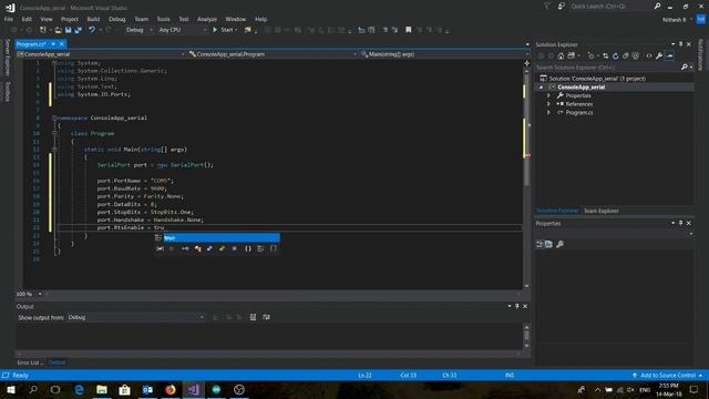 Arduino Serial communication with C# console in visual studio 2017 смотреть онлайн