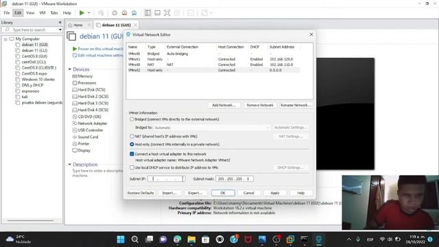 1.8 (A) Experiment 2.1 Configuración de red (1) en Debian 11 смотреть онлайн