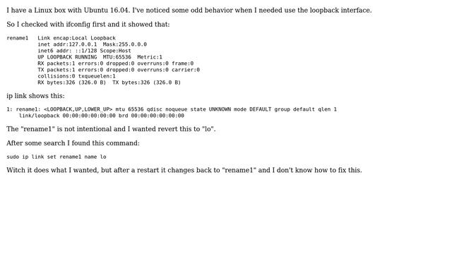 DevOps & SysAdmins: Ubuntu rename loopback interface смотреть онлайн