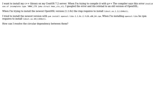 DevOps & SysAdmins: Circular dependency when trying to install openssl and openssl-libs on CentOS смотреть онлайн