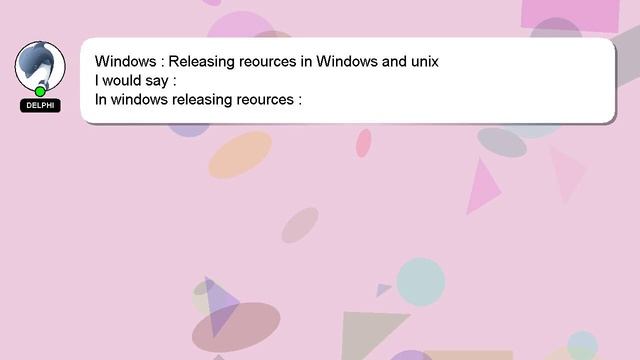 Windows : Releasing reources in Windows and unix смотреть онлайн