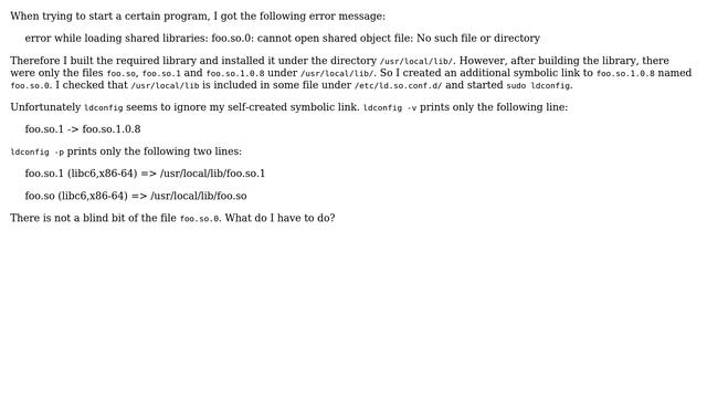 ldconfig ignores some files under /usr/local/lib/ смотреть онлайн