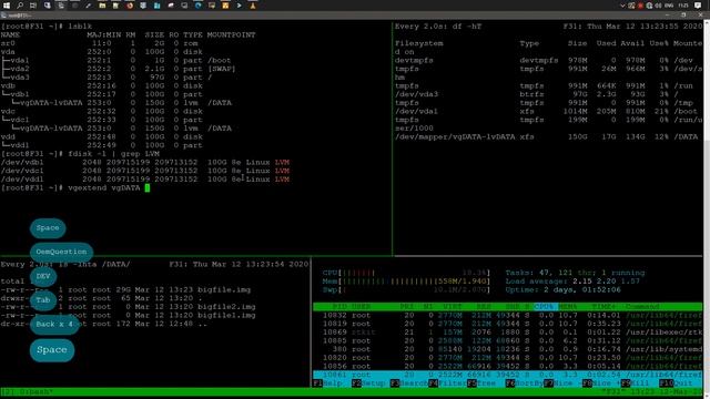 Изменение размера томов LVM | Fedora 31 Server смотреть онлайн