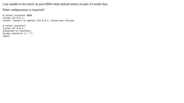 Where to define allowed telnet port numbers on locahost? смотреть онлайн