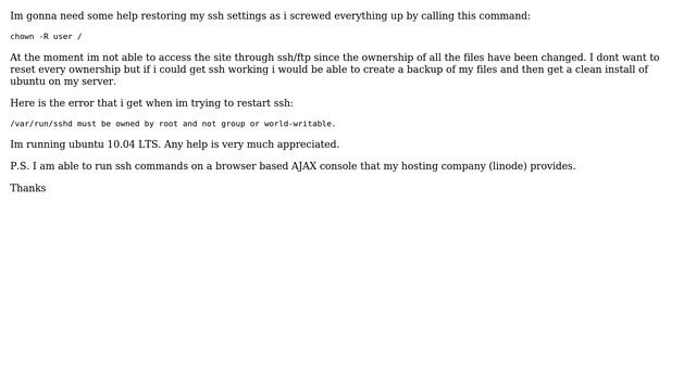 DevOps & SysAdmins: Used recursive chown on the root directory смотреть онлайн