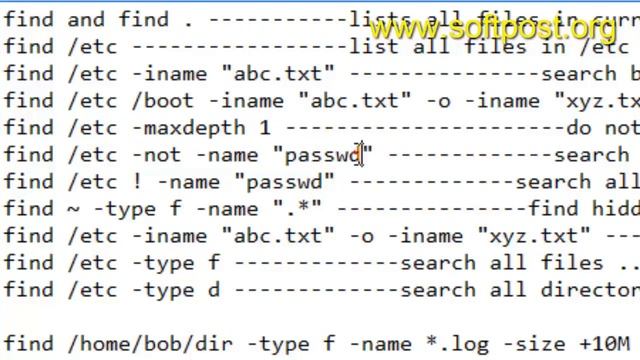 find command examples in BASH shell terminal смотреть онлайн
