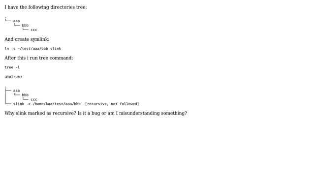 Unix & Linux: Why tree command mark symlink as recursive? смотреть онлайн