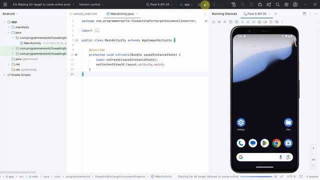 How to solve "Waiting for Target Device to Come Online" error in Android Studio? смотреть онлайн