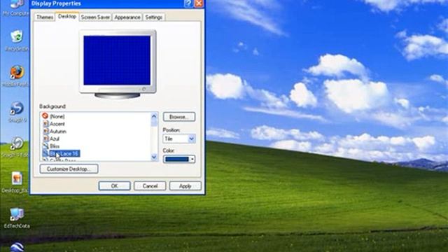 Windows XP: Changing the Desktop Background смотреть онлайн