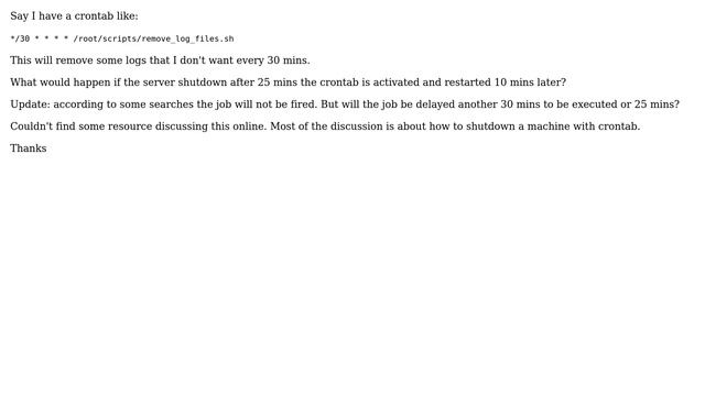 Unix & Linux: What would crontab do if the server is shutdown? смотреть онлайн