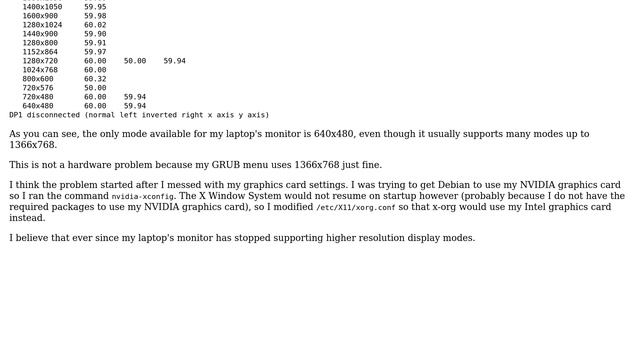 Unix & Linux: Only one display mode for my monitor смотреть онлайн