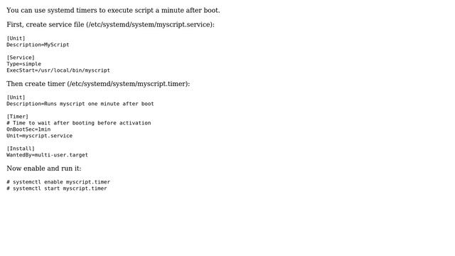 Unix & Linux: Arch Linux run script a minute after boot (3 Solutions!!) смотреть онлайн