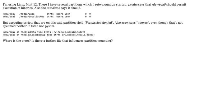 Partition mounted noexec even though not specified in /etc/fstab (2 Solutions!!) смотреть онлайн
