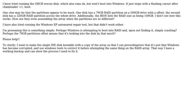 Moving Windows XP from ICH10R RAID 5 to single disk using Linux смотреть онлайн