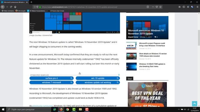 Windows 10 Atualização de Novembro 1909 codinome 19H2 смотреть онлайн