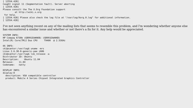Intermittent Xorg crashes under Ubuntu 11.04 смотреть онлайн