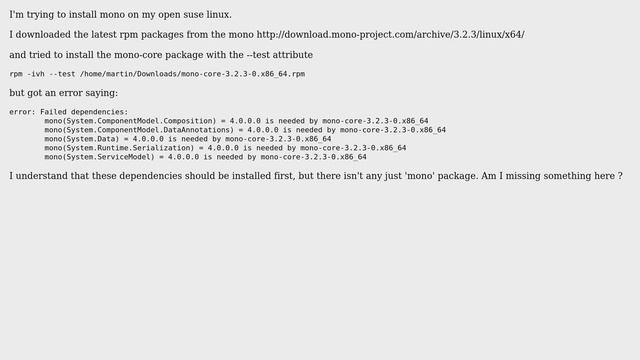 Unix & Linux: Installing mono on open suse смотреть онлайн