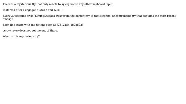 Unix & Linux: Linux switches to mysterious Kernel Buffer view everytime a new dmesg arrives смотреть онлайн