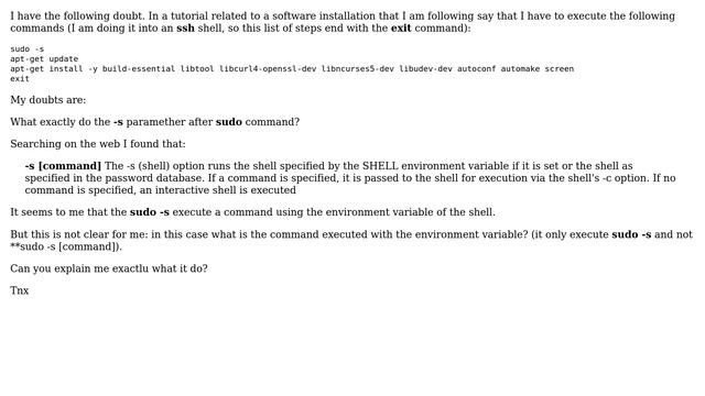 What exactly do the sudo -s command? and how is it used in this example? (3 Solutions!!) смотреть онлайн
