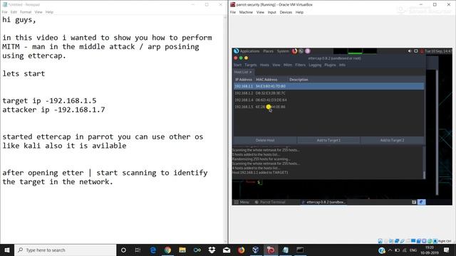 ARP POISONING USING ETTERCAP | MITM смотреть онлайн