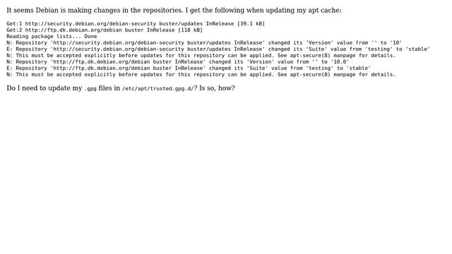 Unix & Linux: Changes in Debian Buster package repositories смотреть онлайн