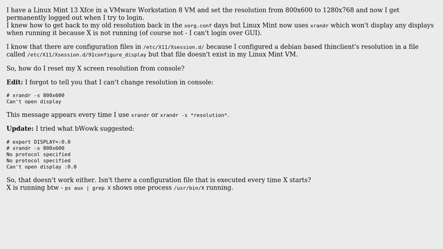 Reset display resolution from console in Linux Mint смотреть онлайн