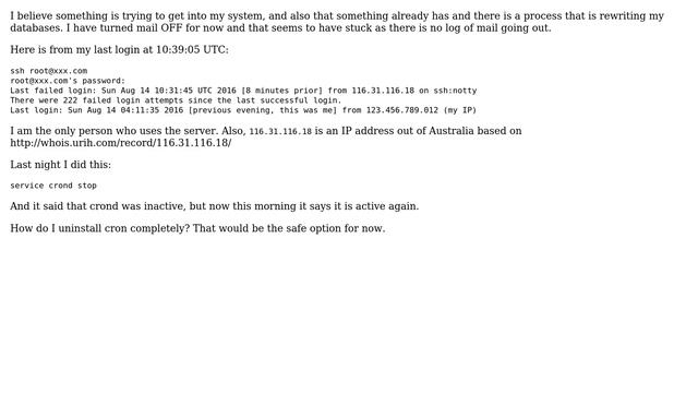 Unix & Linux: something is restarting crond! How do I stop this? смотреть онлайн