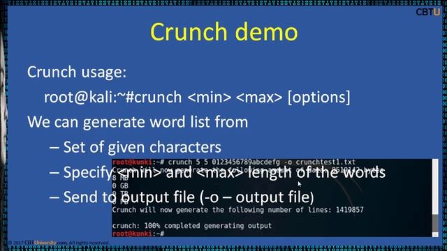 5.17 Crunch wordlist generator смотреть онлайн