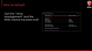 MSI® HOW-TO setup X399 NVME M.2 RAID