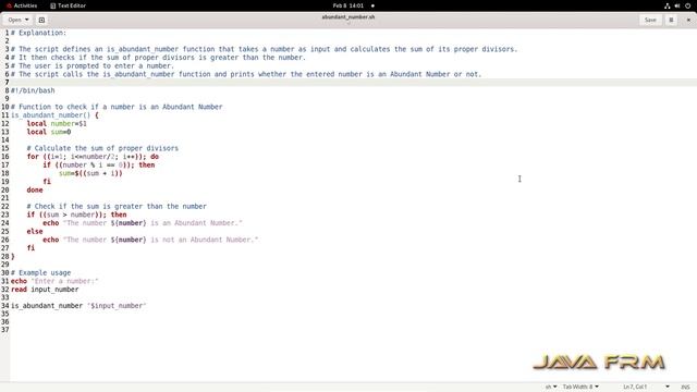 How to check Abundant Number or not using linux shell script - bash script examples in RHEL 9 смотреть онлайн
