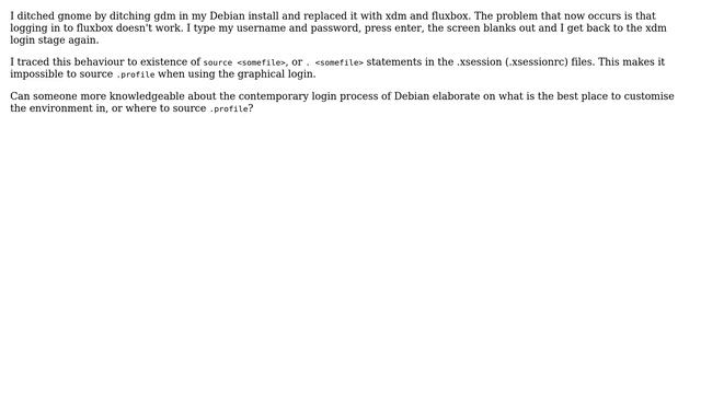 I cannot source profile inside .xsession (Debian Buster) смотреть онлайн
