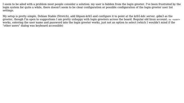 User missing from login greeter, despite `SystemAccount=false` in /var/lib/AccountServices/users... смотреть онлайн